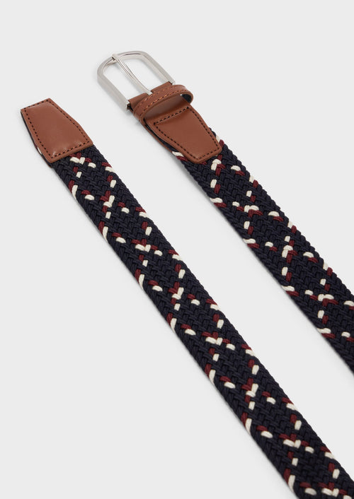 Ceinture tressée bleu marine, bordeaux et blanc - Father & Sons - 2