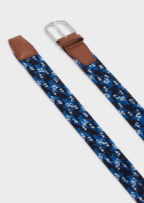 Ceinture tressée bleu marine, bleu turquin et blanc - Father & Sons - 2