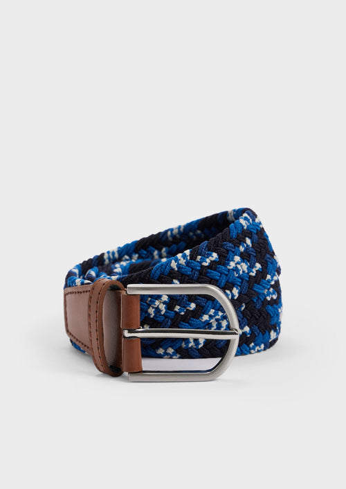 Ceinture tressée bleu marine, bleu turquin et blanc - Father & Sons - 1