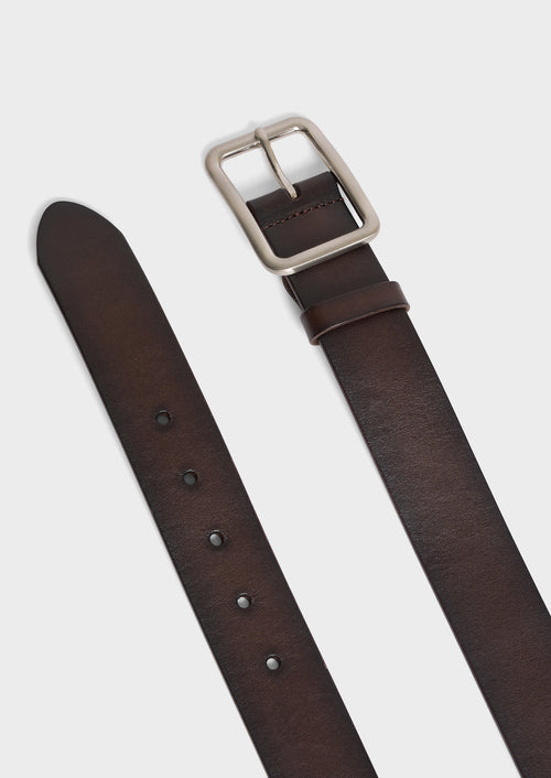 Ceinture en cuir lisse marron - Father & Sons - 2