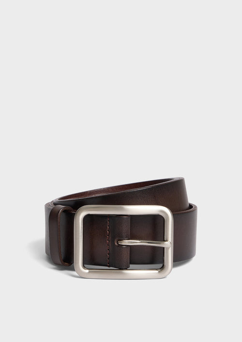 Ceinture en cuir lisse marron - Father & Sons - 1