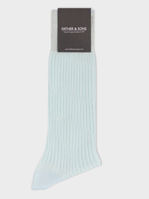 Chaussettes en coton fil d'Ecosse vert d'eau - Father & Sons - 1
