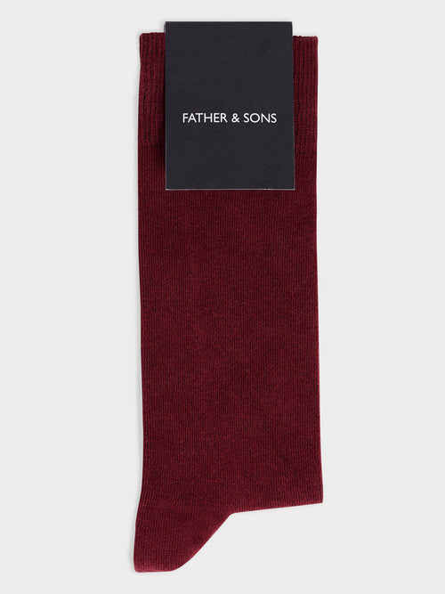 Chaussettes en coton bio mélangé bordeaux - Father & Sons - 1