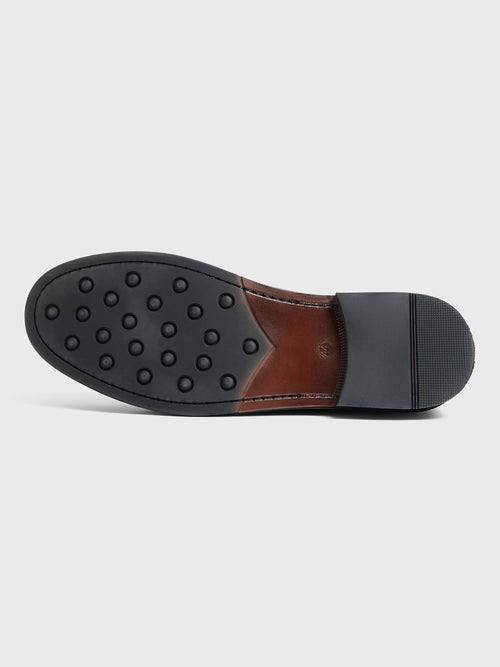 Mocassins en cuir lisse noir - Father & Sons - 3