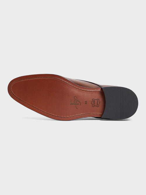 Chaussures à boucles en cuir lisse marron - Father & Sons - 3