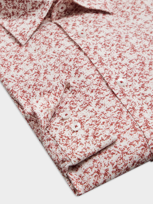 Chemise Slim en lin et coton à motif terracotta - Father & Sons - 3