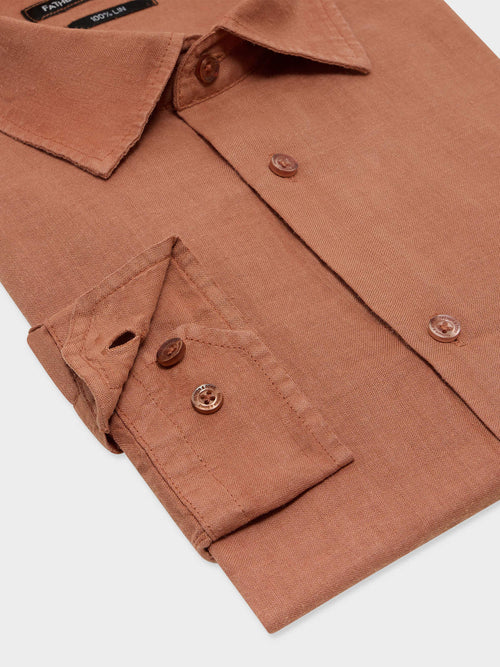 Chemise slim en lin rose - Father & Sons - 3