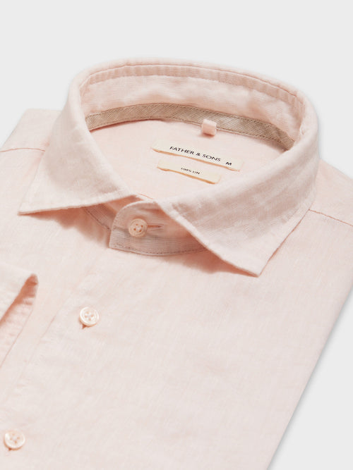 Chemise Slim en lin rose - Father & Sons - 2