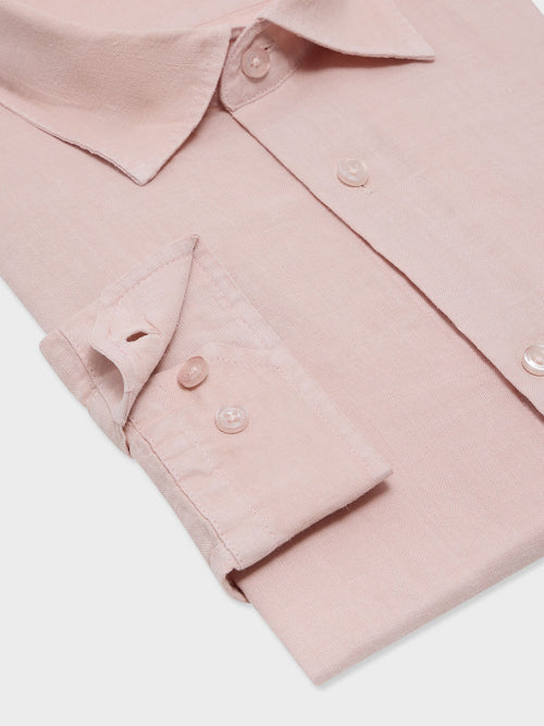 Chemise slim en lin rose - Father & Sons - 3