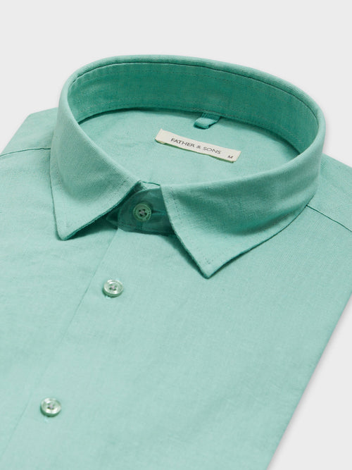 Chemise Slim en lin vert - Father & Sons - 2