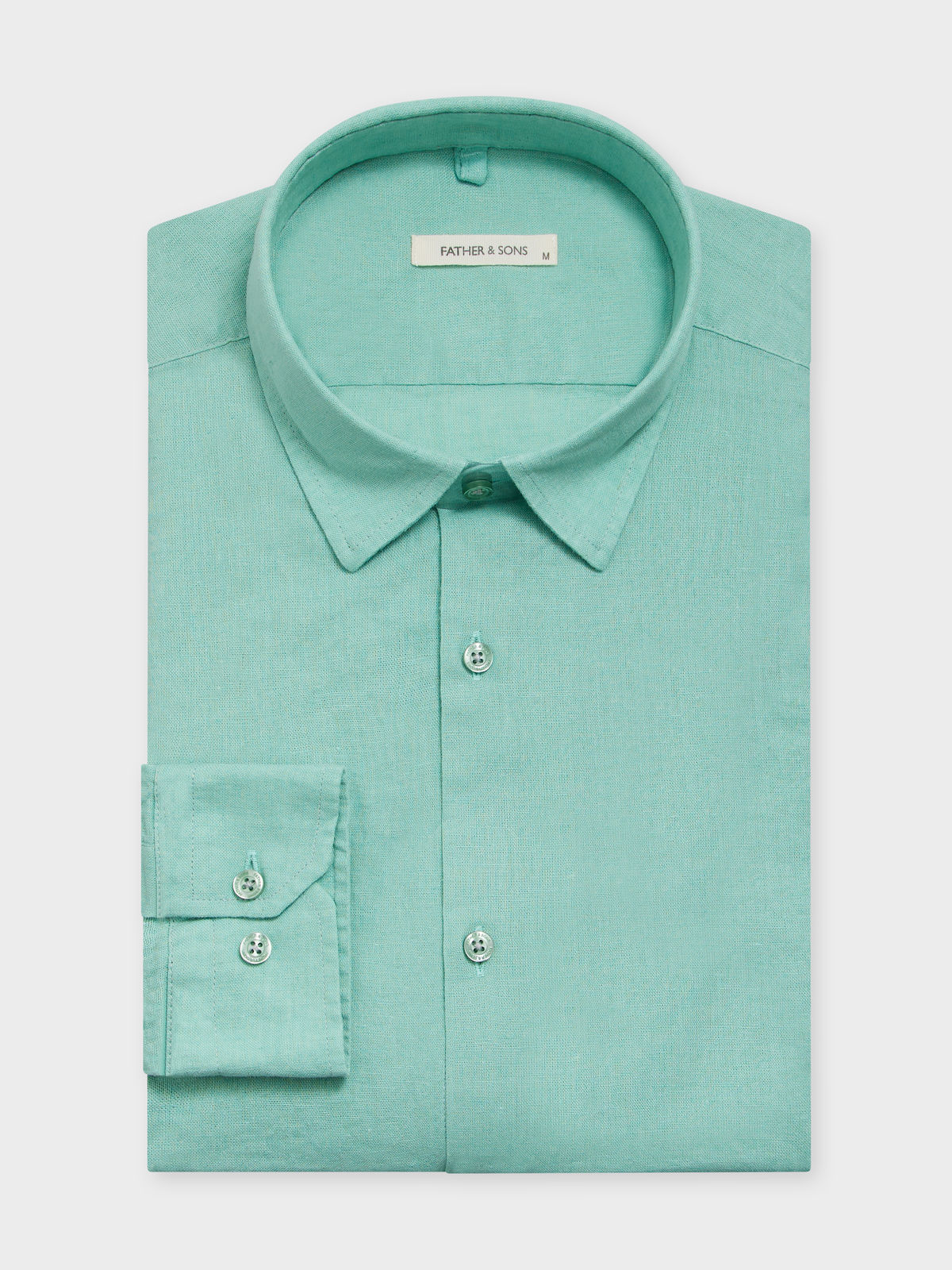 Chemise Slim en lin vert Father Sons - Main Image