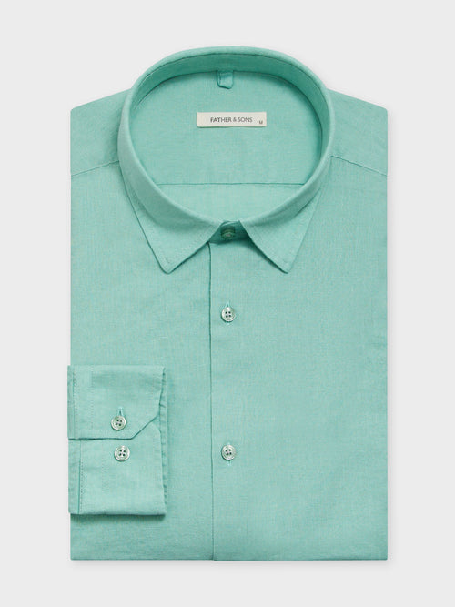 Chemise Slim en lin vert - Father & Sons - 1