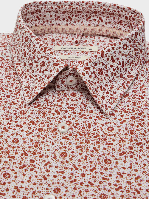 Chemise Slim en popeline de coton à motif terracotta - Father & Sons - 2