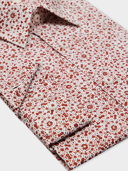 Chemise Slim en popeline de coton à motif terracotta - Father & Sons - 3