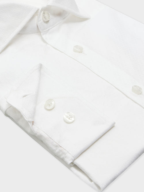 Chemise Regular en coton façonné blanc à motif - Father & Sons - 3