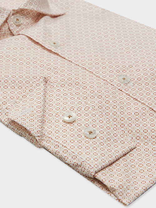 Chemise Slim en popeline de coton à motif terracotta - Father & Sons - 3