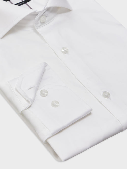 Chemise Slim en satin de coton blanc - Father & Sons - 3