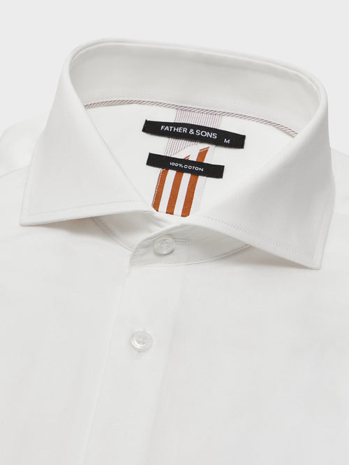 Chemise Slim en satin de coton écru - Father & Sons - 2