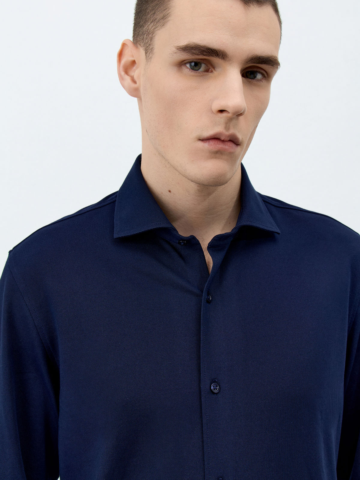Chemise coton et lin Chambray Bleu - Poche poitrine Colten Mc Chemise coton et lin Chambray Bleu - Poche poitrine Colten Mc
