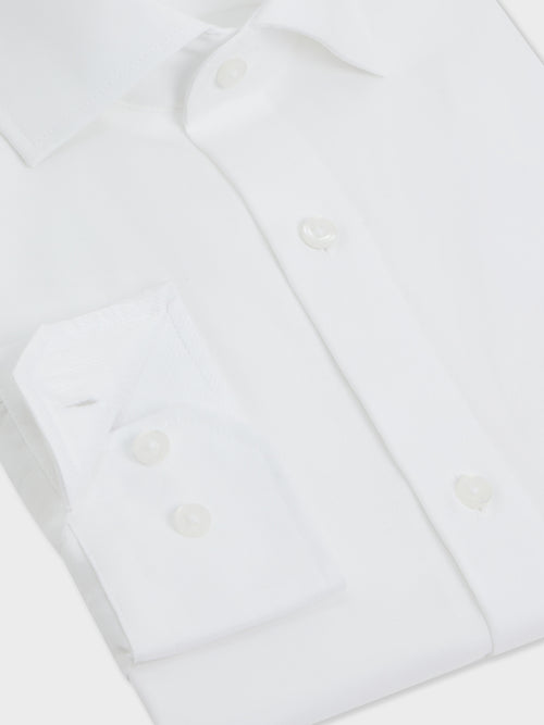 Chemise non-iron Regular en coton façonné blanc - Father & Sons - 3