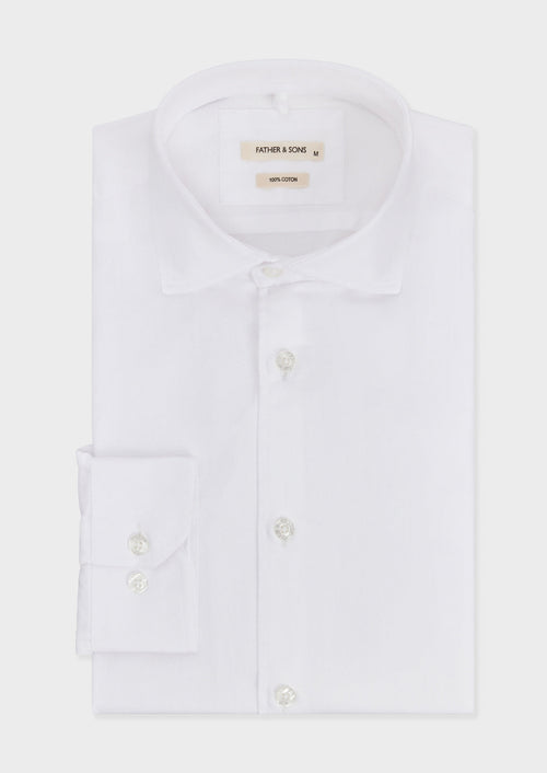 Chemise Regular en coton façonné blanc - Father & Sons - 1