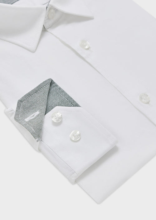 Chemise sport Slim en coton oxford uni blanc - Father & Sons - 3