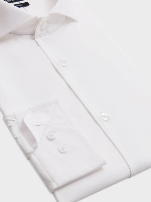 Chemise Slim en coton façonné blanc - Father & Sons - 3