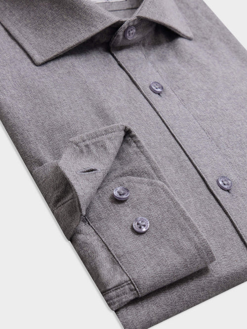 Chemise Slim en twill de coton gris - Father & Sons - 3