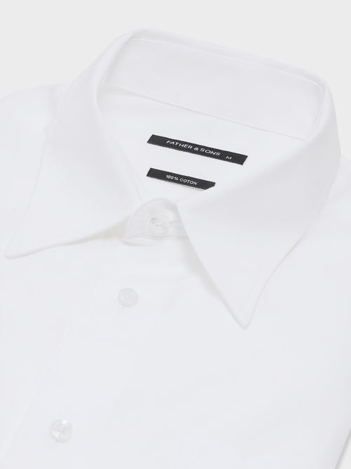 Chemise loose en satin de coton blanc - Father & Sons - 8