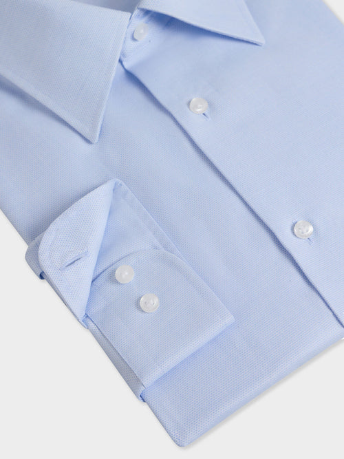 Chemise non-iron regular en coton Jacquard bleu ciel - Father & Sons - 3