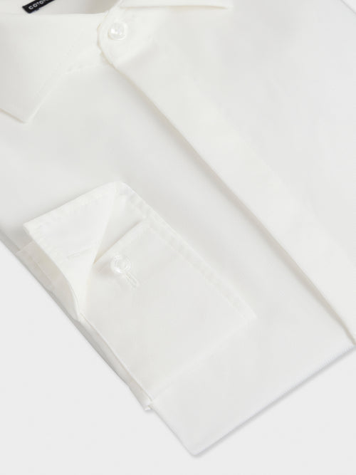 Chemise non-iron slim en coton façonné écru - Father & Sons - 3