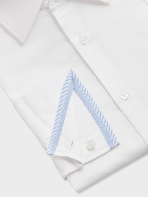 Chemise slim en satin de coton blanc - Father & Sons - 3