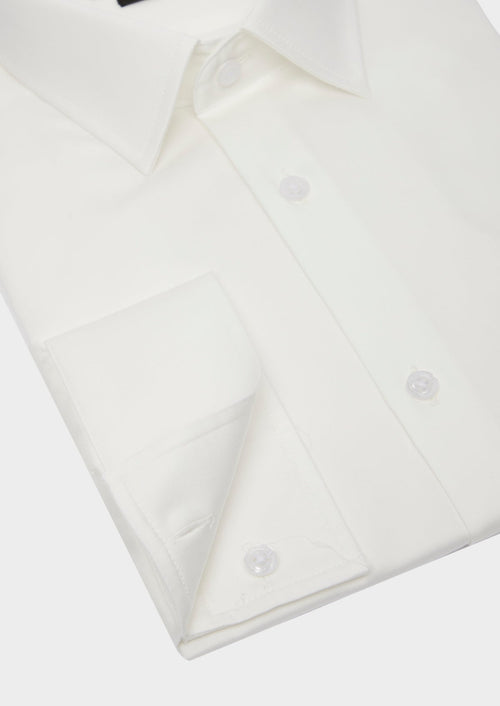 Chemise habillée Regular en twill de coton uni écru - Father & Sons - 4