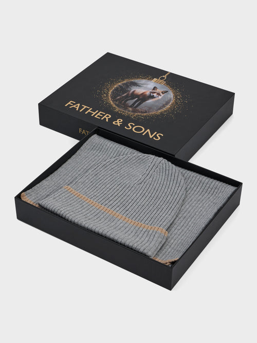 Coffret cadeau bonnet et écharpe gris - Father & Sons - 4