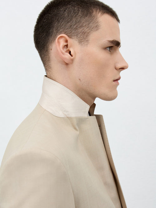 Costume 2 pièces Slim en laine beige - Father & Sons - 3
