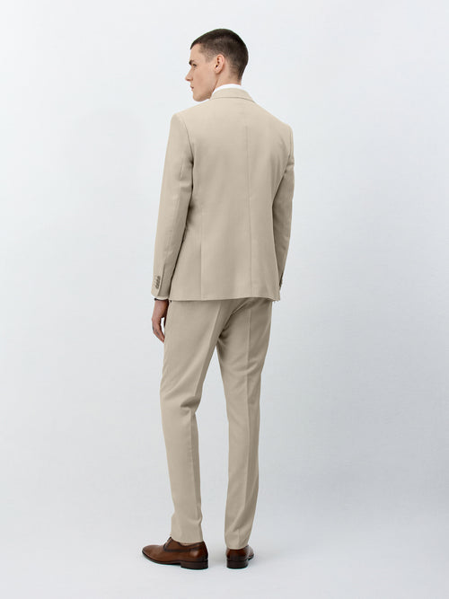 Costume 2 pièces Slim en laine beige - Father & Sons - 2