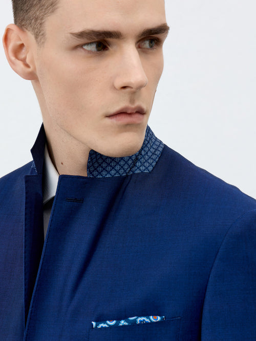 Costume 2 pièces Slim en laine bleu cobalt - Father & Sons - 6