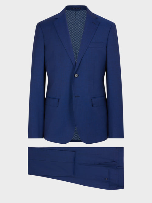 Costume 2 pièces Slim en laine bleu cobalt - Father & Sons - 7