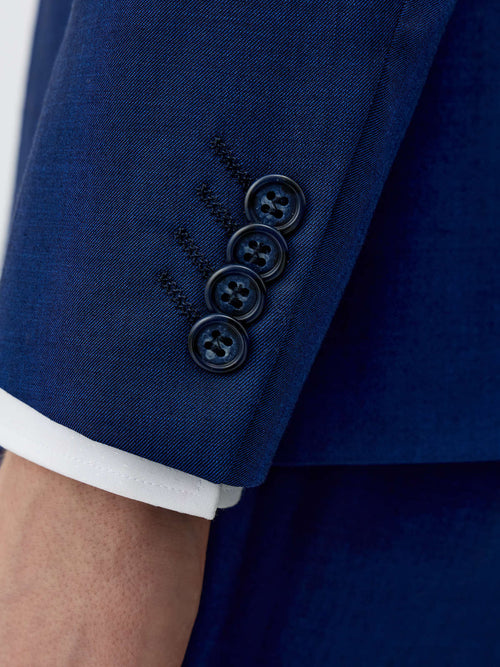 Costume 2 pièces Slim en laine bleu cobalt - Father & Sons - 4