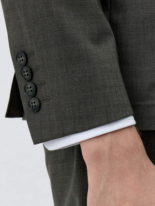 Costume 2 pièces Slim en laine stretch kaki - Father & Sons - 4