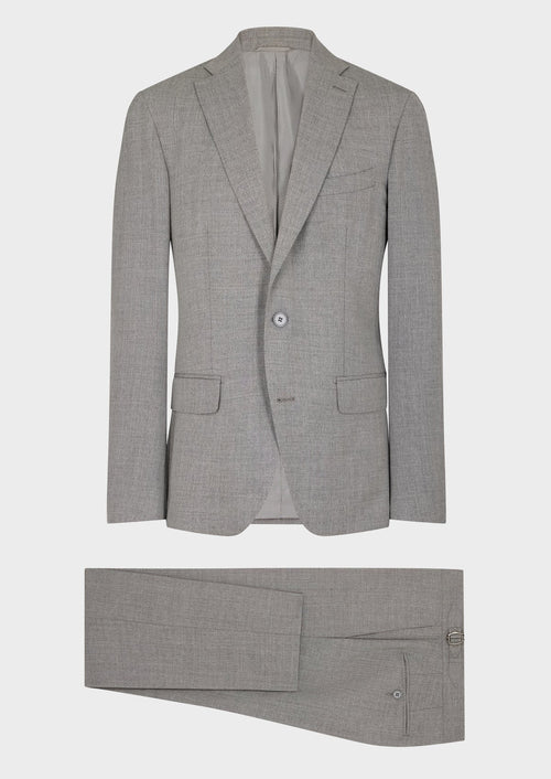 Costume 2 pièces Regular en laine unie gris clair - Father & Sons - 1