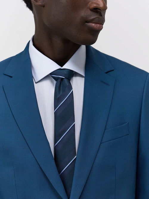Costume 2 pièces Slim en laine bleu pétrole - Father & Sons - 6