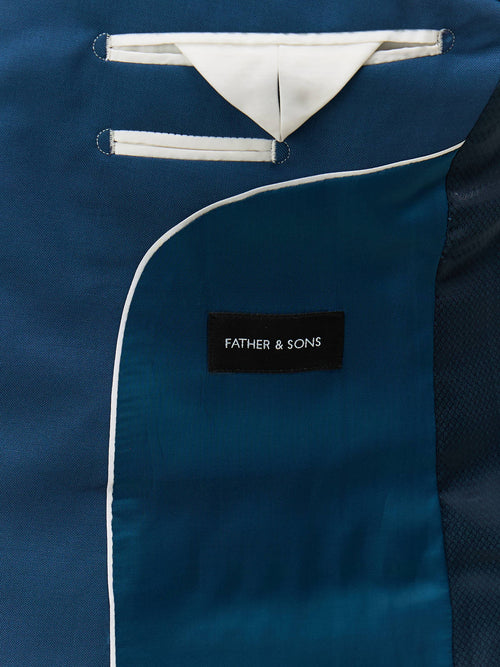 Costume 2 pièces Slim en laine bleu pétrole - Father & Sons - 5