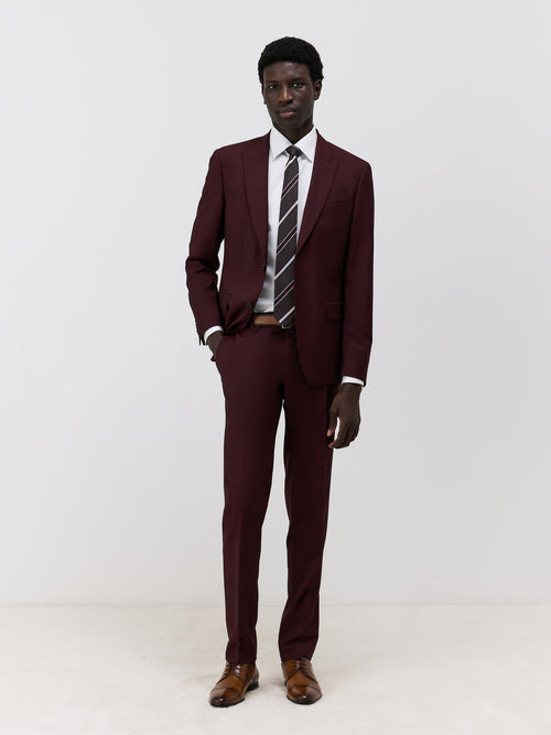 Costume 2 pièces Slim en laine bordeaux - Father & Sons - 1