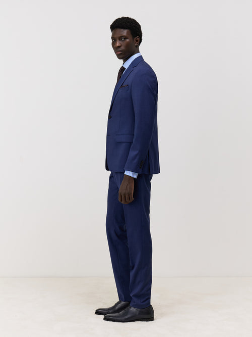 Costume 2 pièces slim en laine bleu cobalt - Father & Sons - 7