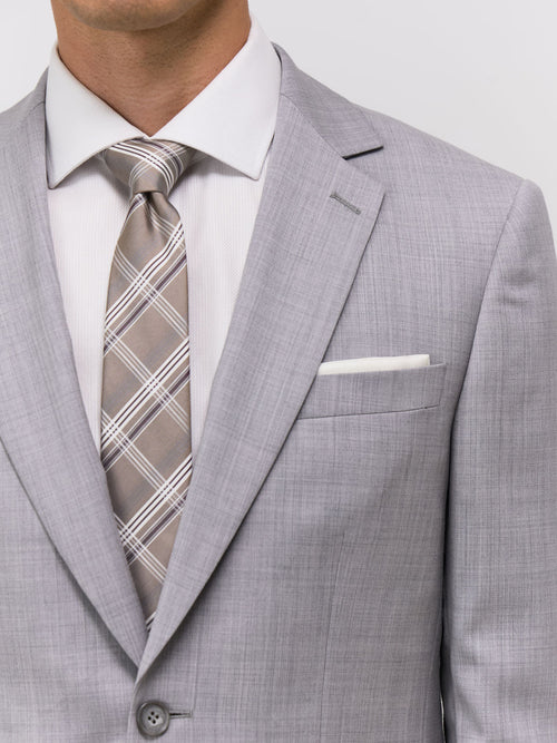 Costume 2 pièces Slim en laine gris clair - Father & Sons - 6