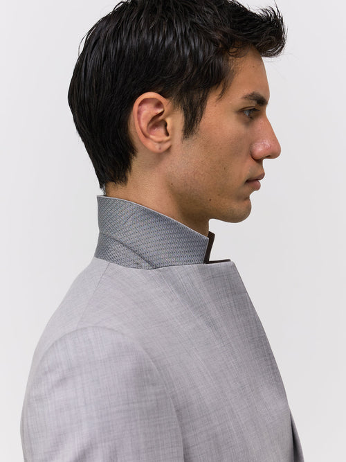 Costume 2 pièces Slim en laine gris clair - Father & Sons - 3