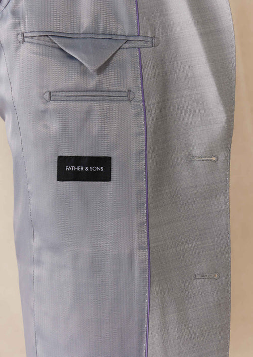 Costume 2 pièces Slim en laine unie gris perle - Father & Sons - 3