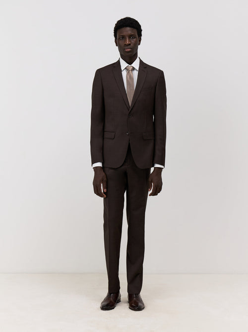 Costume 2 pièces Slim en laine marron - Father & Sons - 1