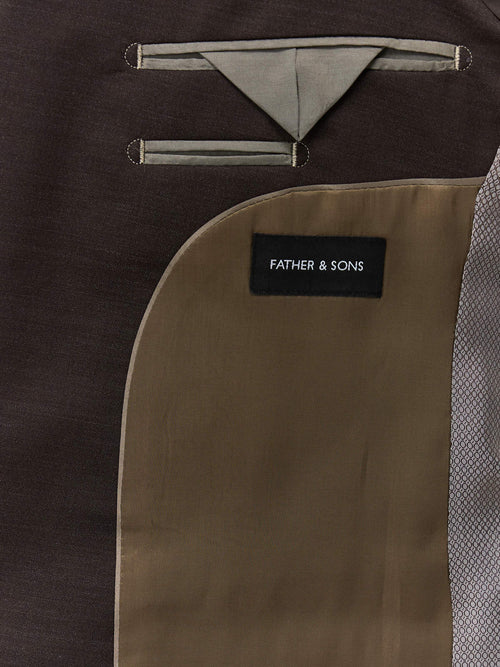 Costume 2 pièces Slim en laine marron - Father & Sons - 5